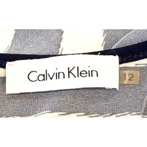 Calvin Klein Women's Striped Racerback Sleeveless Zebra Maxi Dress Size 12 - Picture 6 of 7